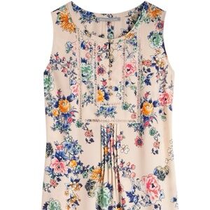 Daniel Rainn Cirion Button Tank, Floral Print, Size M